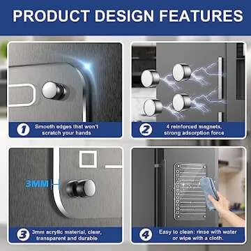 2 Pcs Acrylic Magnetic Dry Erase Board for Fridge, 12"X6" Clear Magnetic to Do List White Board, Acrylic Dry Erase to Do List for Refrigerator, Magnet Whiteboard with 6 Markers