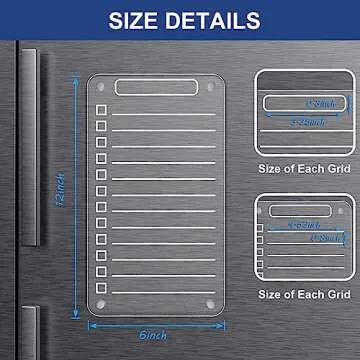2 Pcs Acrylic Magnetic Dry Erase Board for Fridge, 12"X6" Clear Magnetic to Do List White Board, Acrylic Dry Erase to Do List for Refrigerator, Magnet Whiteboard with 6 Markers