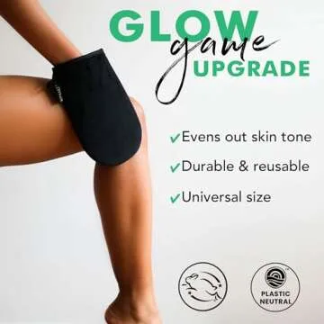Self Tanner Tanning Mitt Set - Complete Tanning Mitt Kit with Exfoliating Gloves, Body and Face Tanner Mitts for the Perfect Fake Tan - Self Tanning Glove Mitt Applicator