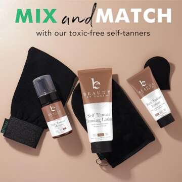 Self Tanner Tanning Mitt Set - Complete Tanning Mitt Kit with Exfoliating Gloves, Body and Face Tanner Mitts for the Perfect Fake Tan - Self Tanning Glove Mitt Applicator