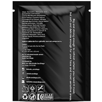 Alcala Body Wipes 100% Pure Bamboo Moisturizing 30 Pack