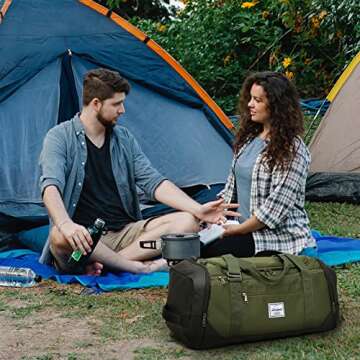 Laripwit Travel Duffle Bag for men 40L Medium Sports Gym Bag with Wet Pocket & Shoes Compartment Wee...