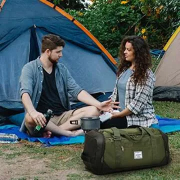 Laripwit Travel Duffle Bag for men 40L Medium Sports Gym Bag with Wet Pocket & Shoes Compartment Wee...