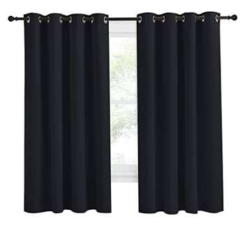 NICETOWN Halloween Black Blackout Curtain 68 inch Length, W55 x L68 Inch, 8 Grommets Top, 1 Piece, T...