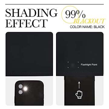 NICETOWN Halloween Black Blackout Curtain 68 inch Length, W55 x L68 Inch, 8 Grommets Top, 1 Piece, Thermal Insulated Modern Window Treatment Soundproof Drape Panel for Bedroom/Living Room