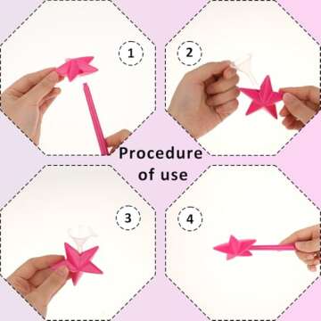 4 Pcs Wand Salt and Pepper Shakers Fairy Wand Salt Shaker Star Magic Wand Salt Shaker Pentagram Salt Dispenser Three Holes Salt and Pepper Dispenser Refillable Salt Shaker Wand Kitchen Accessories