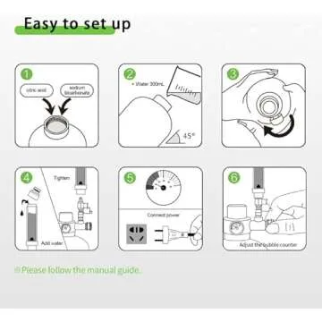 Fzone 2.5 L Aquarium CO2 Generator System Carbon Dioxide Reactor Kit with Regulator and Needle Valve for Aquarium Plants Tanks