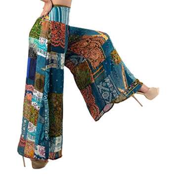 LOFBAZ Women's Patchwork Wide Leg Palazzo Pants for Yoga, Lounge, Travel, and More