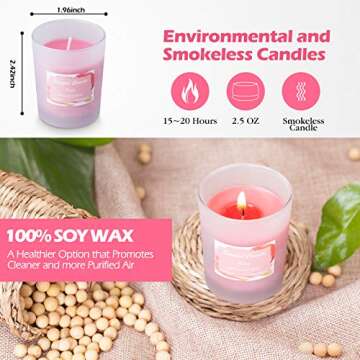 YYCH Scented Candles Gift Set, 12 Soy Wax Aromatherapy Candle with Essential Oil for Stress Relief Relaxation, Smoke-Free Strong Fragrance Long Lasting for Christmas Bath Home Decor