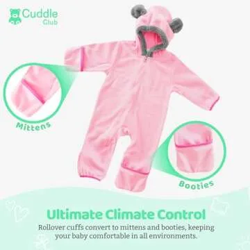 Cozy Fleece Baby Bunting Bodysuit for Infants and Toddlers