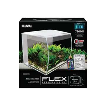 Fluval Flex 9 Aquarium Kit - Fish Tank for Fish & Plants - Comes with LED Lights, Filtration System ...