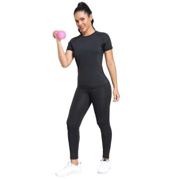 TELALEO 4 Pack Women's Compression Shirt Running Athletic T-Shirts Workout Tops Baselayer Short Slee...