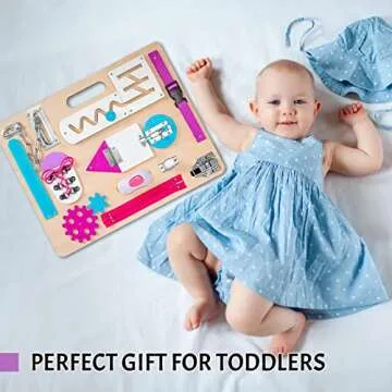 Montessori Busy Board for Kids 1-3 Years with LED Light