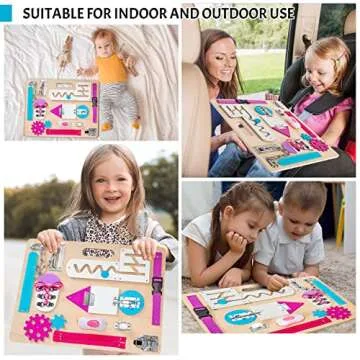 Montessori Busy Board for Kids 1-3 Years with LED Light