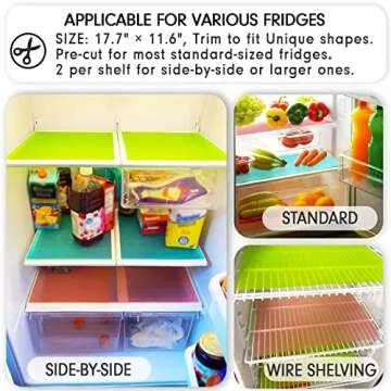 MayNest Refrigerator Liners Easy Clean Colorful Mats