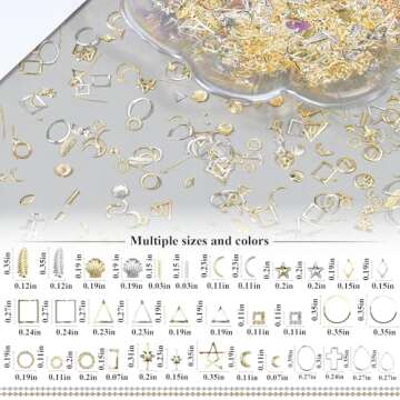 5 Boxes 3D Nail Art Studs & Stickers Set - Elevate Your Style