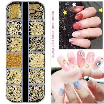 5 Boxes 3D Nail Art Studs & Stickers Set - Elevate Your Style