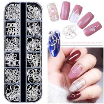 5 Boxes 3D Nail Art Studs & Stickers Set - Elevate Your Style