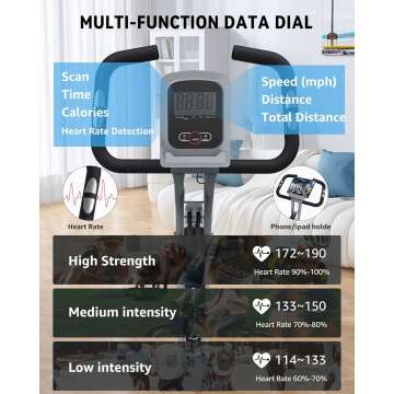 Indoor Exercise Bike for Seniors, 5 IN 1 Foldable Stationary Bike with 16-Level Magnetic Resistance and Tri-Position Ride, 330LBS Capacity, 6.6 LBS Flywheel, Designed for Home Workout 818 Gray