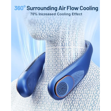 SWEETFULL Bladeless Neck Fan - USB Rechargeable & Portable