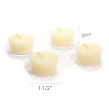 Bluecorn 100% Pure Beeswax Tealight Candles | Natural Beeswax Candles, Ivory White Tea Lights Candles | Long Burn (4-5 Hours) | Soy, Paraffin, & Fragrance Free, Bulk 24-Pack | Handmade in Colorado