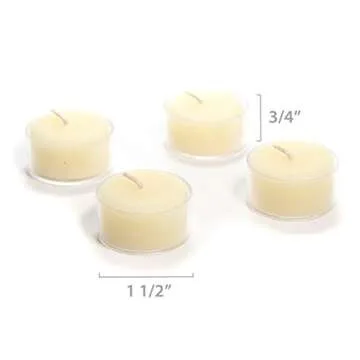 Bluecorn 100% Pure Beeswax Tealight Candles | Natural Beeswax Candles, Ivory White Tea Lights Candles | Long Burn (4-5 Hours) | Soy, Paraffin, & Fragrance Free, Bulk 24-Pack | Handmade in Colorado