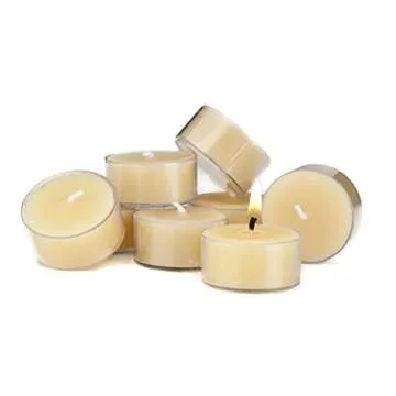 Bluecorn 100% Pure Beeswax Tealight Candles | Natural Beeswax Candles, Ivory White Tea Lights Candles | Long Burn (4-5 Hours) | Soy, Paraffin, & Fragrance Free, Bulk 24-Pack | Handmade in Colorado