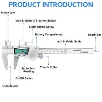 Durable Digital Caliper with IP54 Protection and Precision