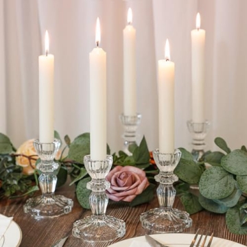 Elegant 4" Crystal Glass Candle Holders Set for Any Occasion