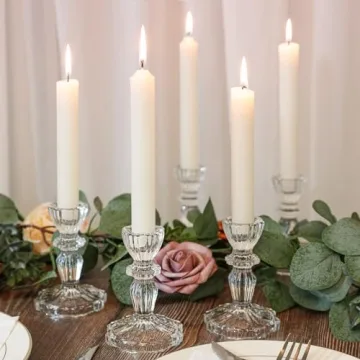 Elegant 4" Crystal Glass Candle Holders Set for Any Occasion