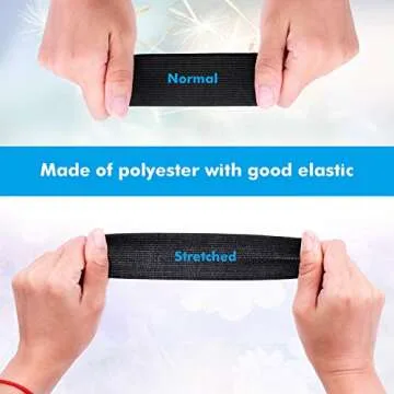 Elastic Band for Wigs, Cridoz Black Elastic Wig Band Elastic Strap Spool with 60pcs Weaving Needles and T Pins for Wigs and Sewing (1.5 Inch X 11 Yard)