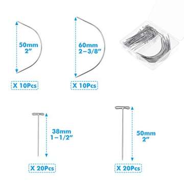 Elastic Band for Wigs, Cridoz Black Elastic Wig Band Elastic Strap Spool with 60pcs Weaving Needles and T Pins for Wigs and Sewing (1.5 Inch X 11 Yard)