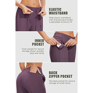 PERSIT Women's Lightweight Joggers with Pockets