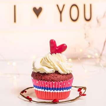 ELECLAND 600 Pcs Valentine's Day Cupcake Liners