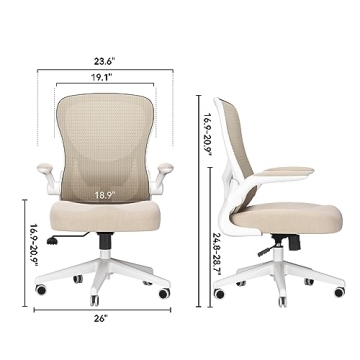 Hbada Ergonomic Office Chair with Flip-Up Armrests for Comfort