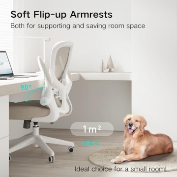 Hbada Ergonomic Office Chair with Flip-Up Armrests for Comfort