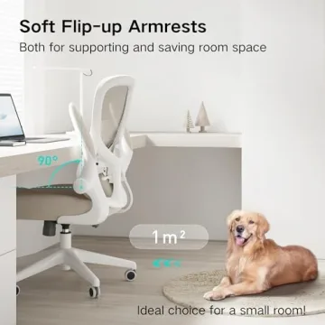 Hbada Ergonomic Office Chair with Flip-Up Armrests for Comfort