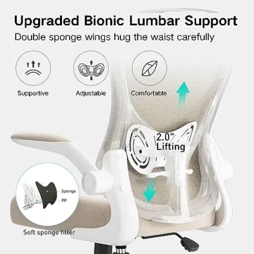 Hbada Ergonomic Office Chair with Flip-Up Armrests for Comfort