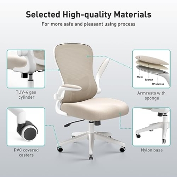Hbada Ergonomic Office Chair with Flip-Up Armrests for Comfort