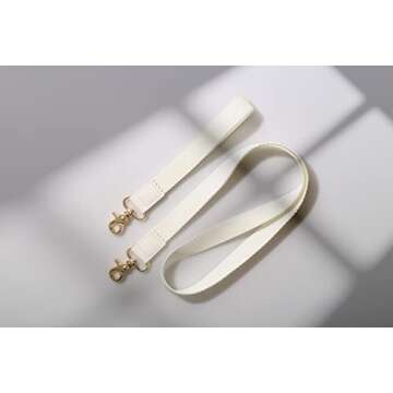 DQL White Key Lanyard Wrist Keychain Wrist Keychains for Women,Hand Wrist Lanyard Keychain (Milky White)