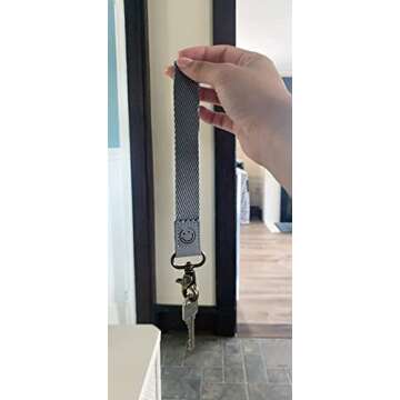 DQL White Key Lanyard Wrist Keychain Wrist Keychains for Women,Hand Wrist Lanyard Keychain (Milky White)