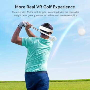 AMVR Golf Club Attachment Compatible with Meta/Oculus Quest 3S/Quest 3, Non-Slip VR Golf Handle Grip for Golf +, 80 Degree Design Keep Tracking （for Right Controller, Not for Charging Dock Battery）