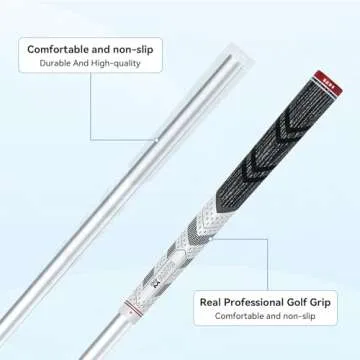 AMVR Golf Club Attachment Compatible with Meta/Oculus Quest 3S/Quest 3, Non-Slip VR Golf Handle Grip for Golf +, 80 Degree Design Keep Tracking （for Right Controller, Not for Charging Dock Battery）