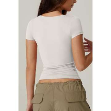 Stylish QINSEN Women's Sexy Twist Front Crop Top