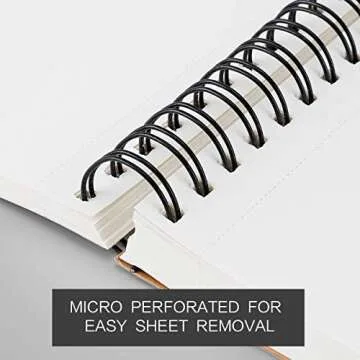 Bachmore Sketchpad 9X12 Inch (68lb/100g), 100 Sheets of TOP Spiral Bound Sketch Book for Artist Pro & Amateurs | Marker Art, Colored Pencil, Charcoal for Sketching