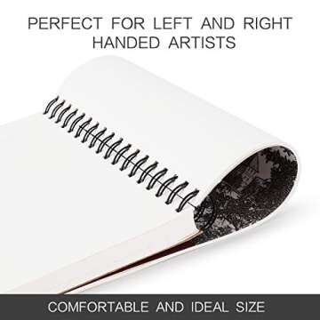 Bachmore Sketchpad 9X12 Inch (68lb/100g), 100 Sheets of TOP Spiral Bound Sketch Book for Artist Pro & Amateurs | Marker Art, Colored Pencil, Charcoal for Sketching