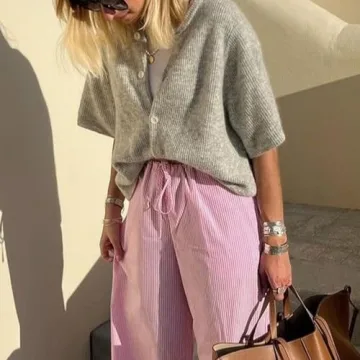 Chic Y2K Crop Cardigan for Women Short Sleeve Sweater