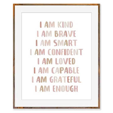 Kids Affirmations Print I Am Kind I Am Brave 8x10