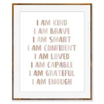 Kids Affirmations Print I Am Kind I Am Brave 8x10