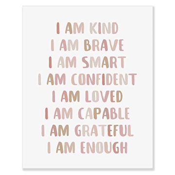 Kids Affirmations Print I Am Kind I Am Brave 8x10